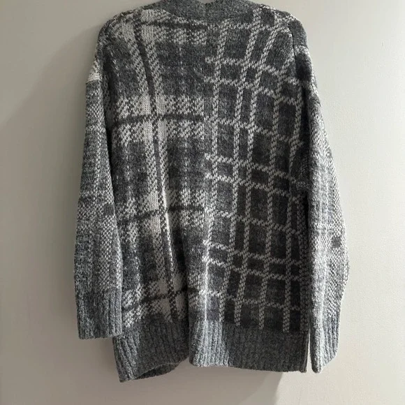 American Eagle Outfitters Plaid Open Front Cardigan Sweater Oversized Grandpa - Picture 7 of 7